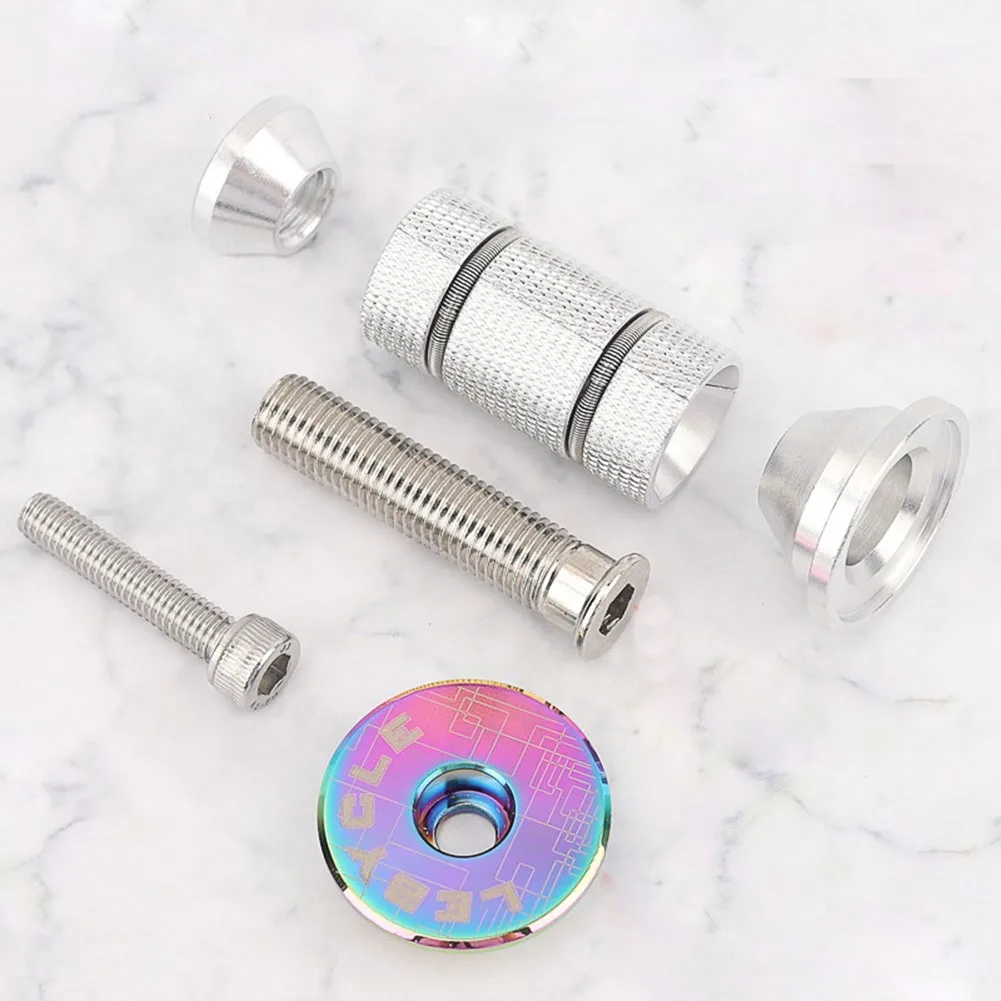 

Headset Expander&Top Cap Plug 1-1/8\" MTB Bike Stem/Fork Top Cover 1 Set Bicycle Stem Expanding Nut Bolt For 25.4/28.6mm Forks