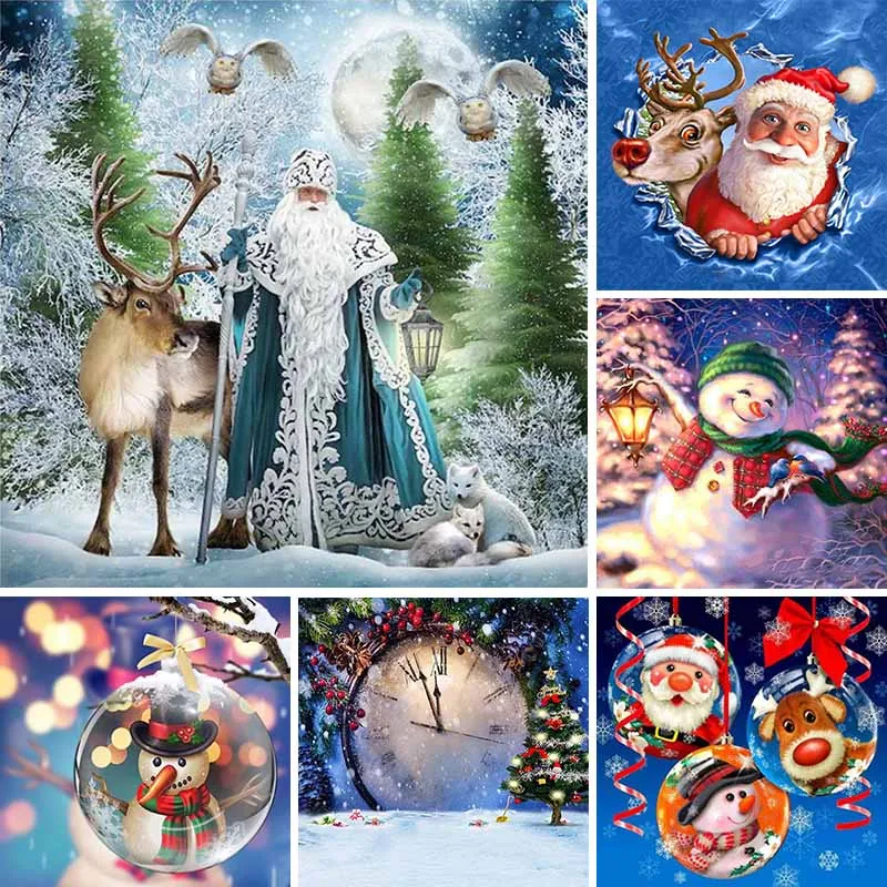 

Full Square Diamond Painting Santa Claus Elk Snowman Diamond Embroidery Christmas Gifts Mosaic Christmas Decoration For Home Z94