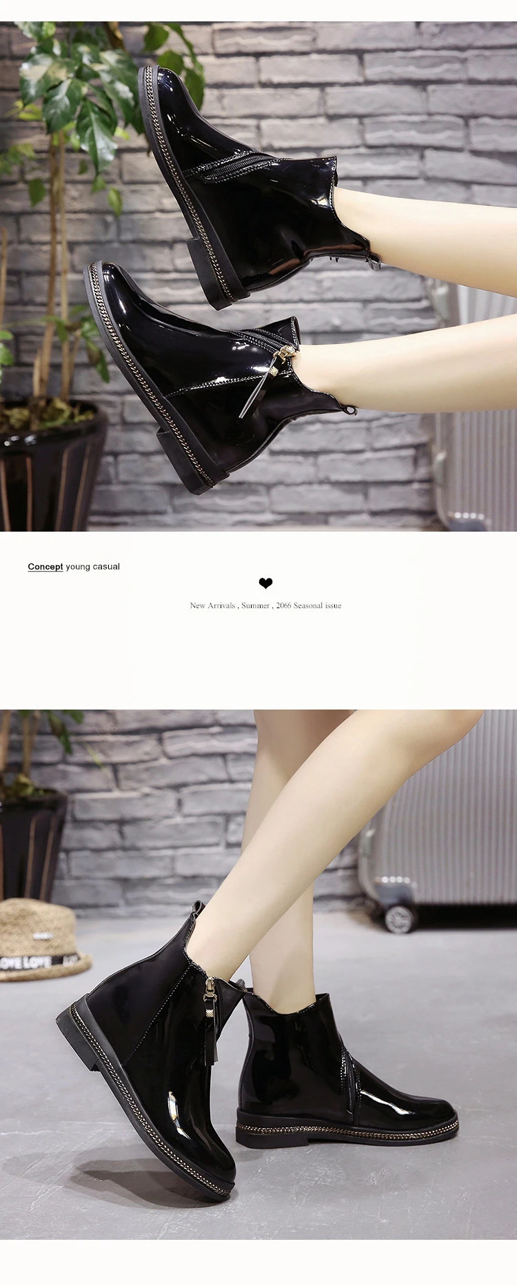 Bootee/ женские резиновые сапоги; роскошные дизайнерские ботинки на низком каблуке; женские ботинки с круглым носком на шнуровке; элегантная обувь для дождливой погоды