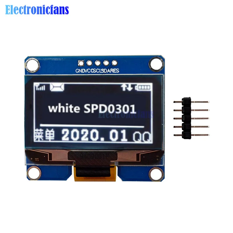 SPD0301 5PIN White 1,54 дюймов PM 5PIN/7PIN Белый Синий Желтый oled-модуль IIC I2C интерфейс 128x64 экран дисплея SSD1309 SPD0301 Драйвер IC 3,3-5 В - Цвет: SPD0301 5PIN White