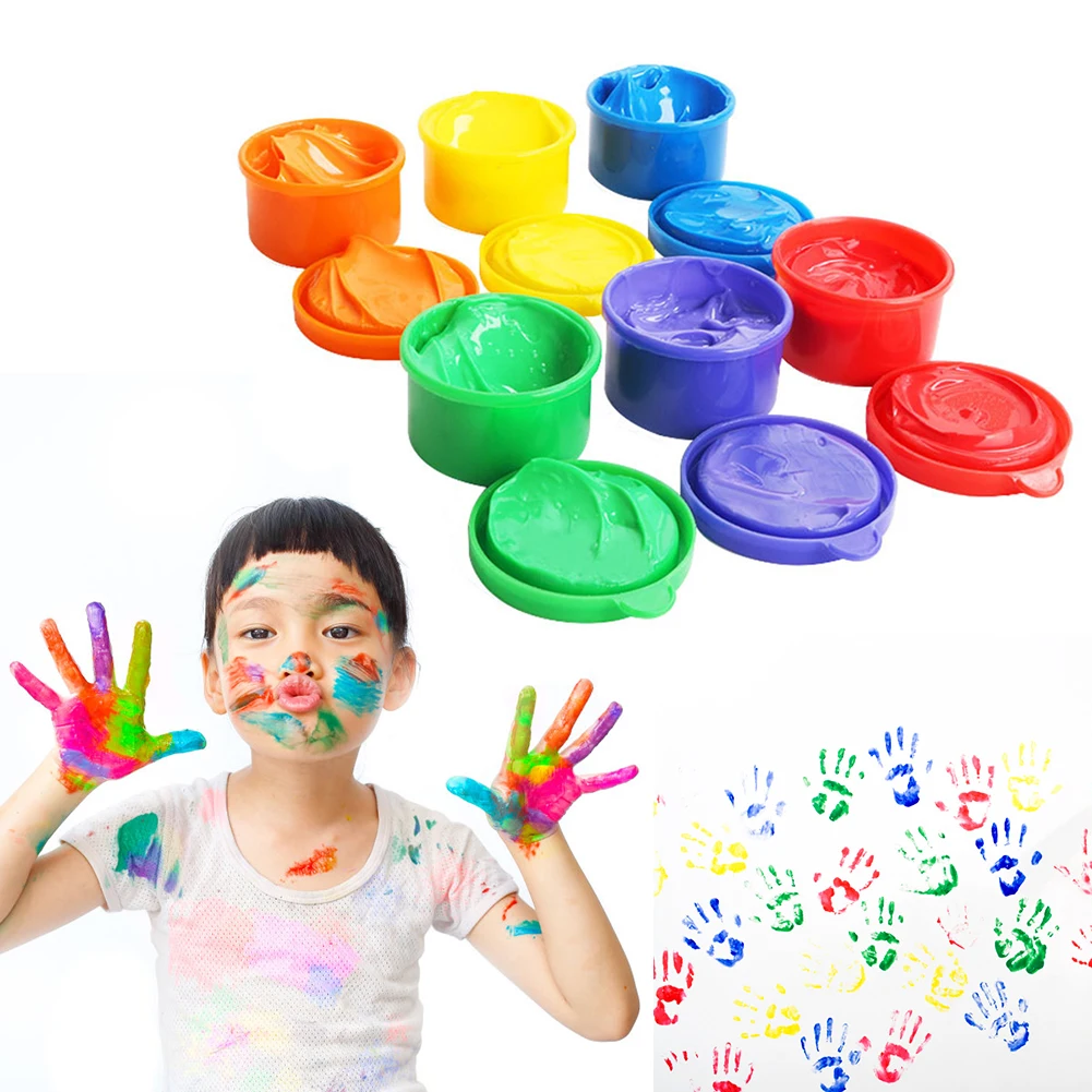 

6 Colors Children Finger Painting Paints Vibrant Colors Washable Gouache Paint Doodle Set For Kids Manual Gift