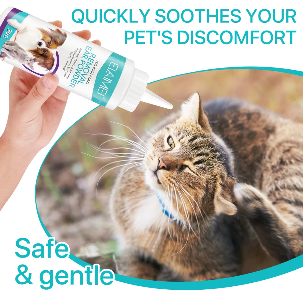 

Pet Ear Powder Painless Hair Removal Powder Pet Health Care For Dogs Cats Pet Ear Health Care Cleaning Supplies 30g