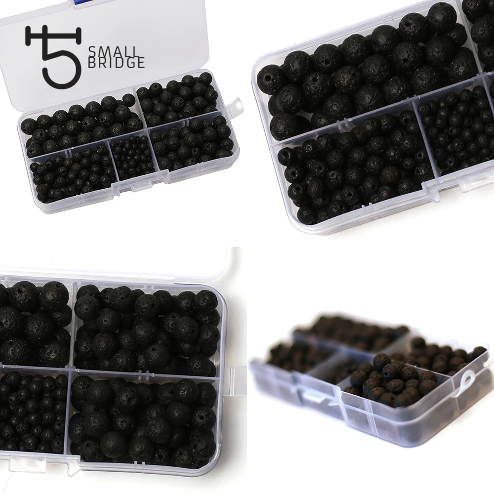 

330pcs Natural Lava stone Beads for jewelry making Diy bracelet beads diy accessories loose spacer Volcanic stone beads kit