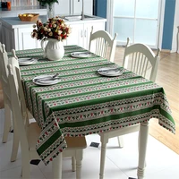 merry christmas tablecloth xmas tree elk greenred table cover polyester cotton new years tablecloth home dining table cloth