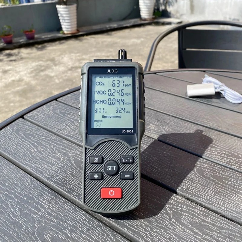 

Air Quality Monitor Formaldehyde Detector TVOC Volatile Organic Compound Gas Analyzer Temperature Humidity EU Plug