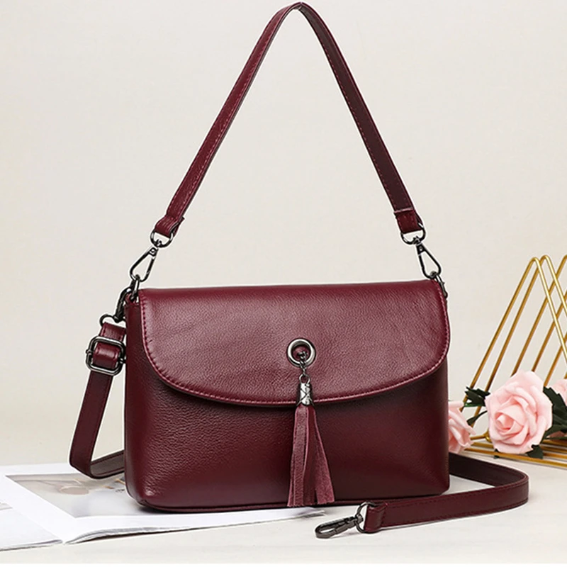 

Fashion Large Capacity Women's Messenger Bag Genuine Leather Luxury Handbags Women Bags Designer Shoulder Bag Ladies Hand Bags