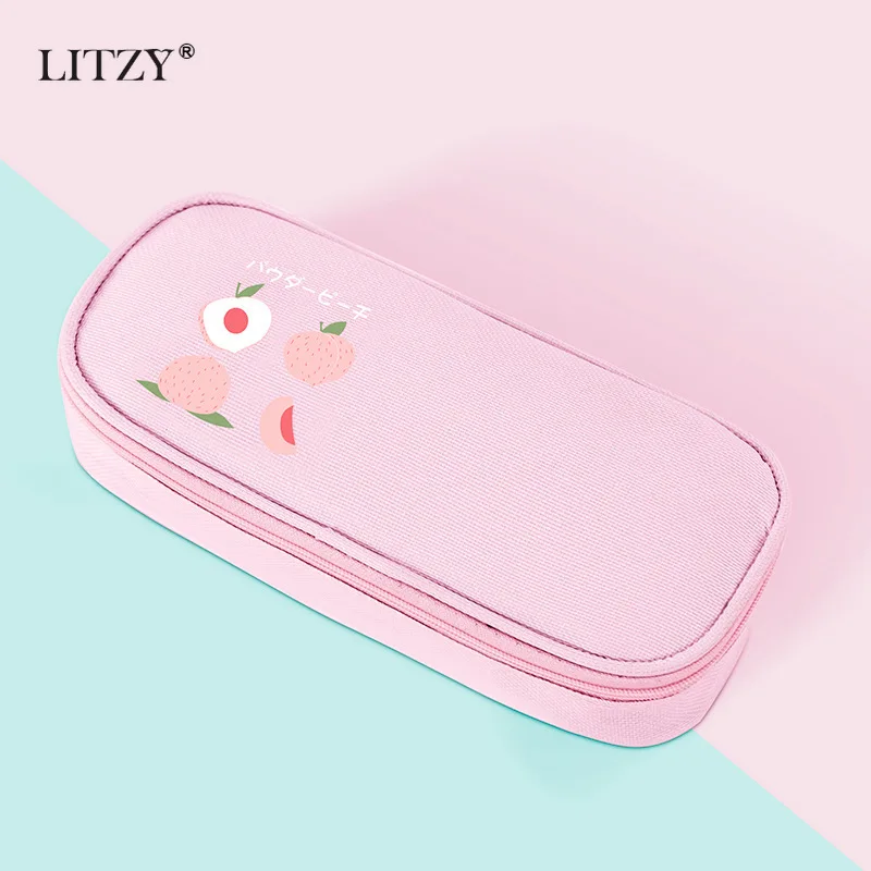 Пенал большой емкости с фруктами для девочек и мальчиков многофункциональный