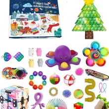 24 Days/set Fidget Toys Christmas Advent Calendar Pack Anti Stress Toy Kit Stress Relief Figet Toy Blind Box Kids Christmas Gift