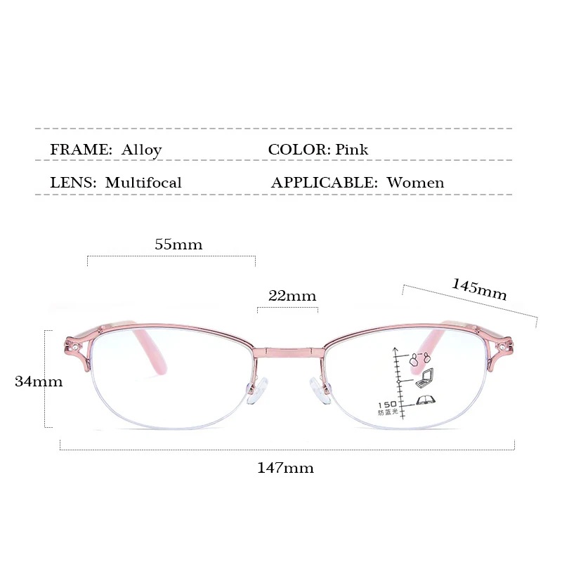 Розовые складывающиеся прогрессивные Мультифокальные очки для чтения мужские