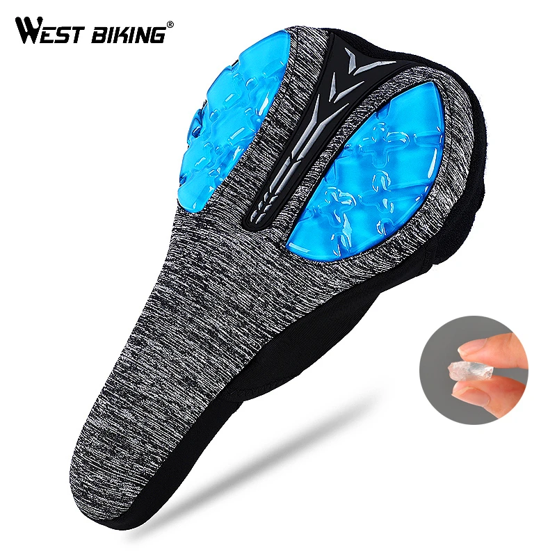 

WEST BIKING Bicycle Saddle Cover 3D Liquid Silicon Gels Cycling Seat Mat Comfortable Cushion Soft Anti Slip Bike Saddle Cover