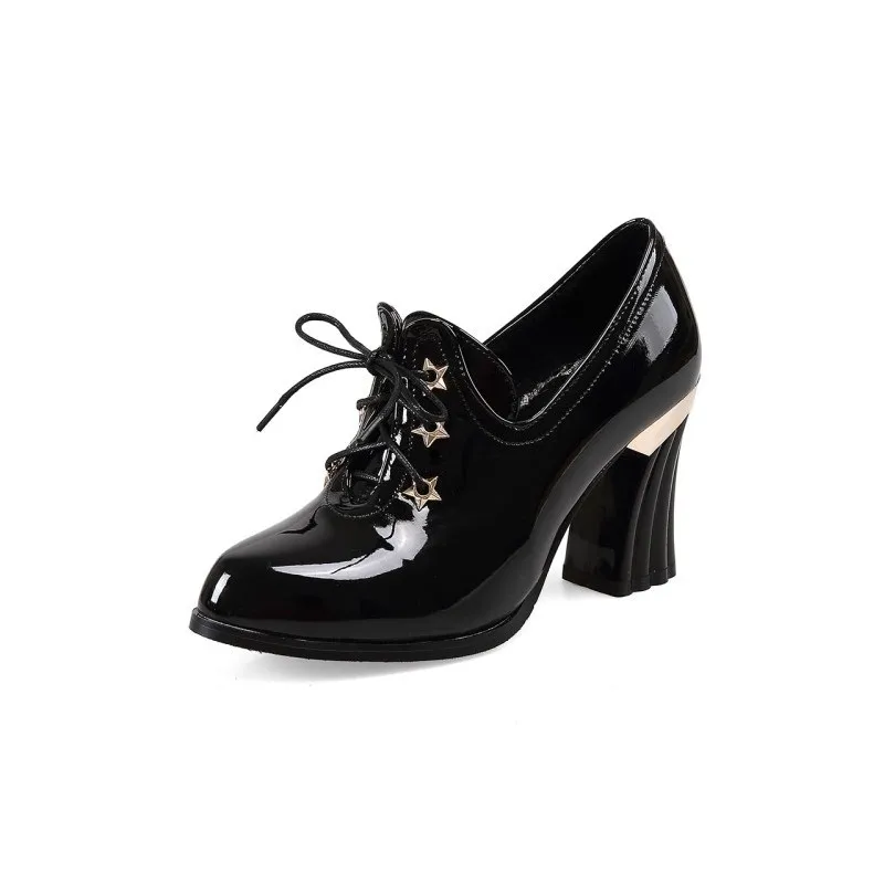 Женские туфли лодочки из искусственной лакированной кожи на высоком