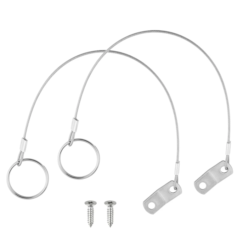 

2PCS Stainless Steel Lanyard Cable Safety Tether Wire for Loss Prevention 1 Loop with Quick Release Ring&Rubber Coating