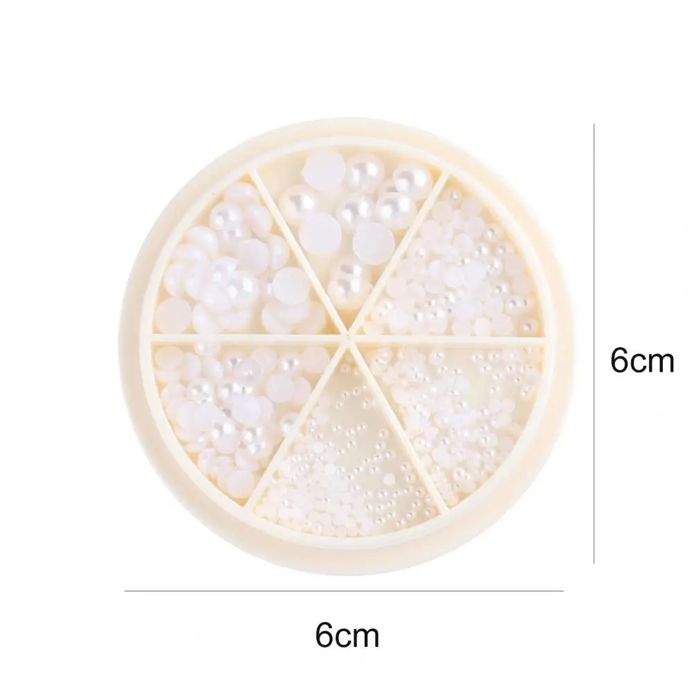 

HOT 80%OFF Nail Art Beads Flat Back Easy to Stick Round Nail Imitation Pearl Ornaments for Female