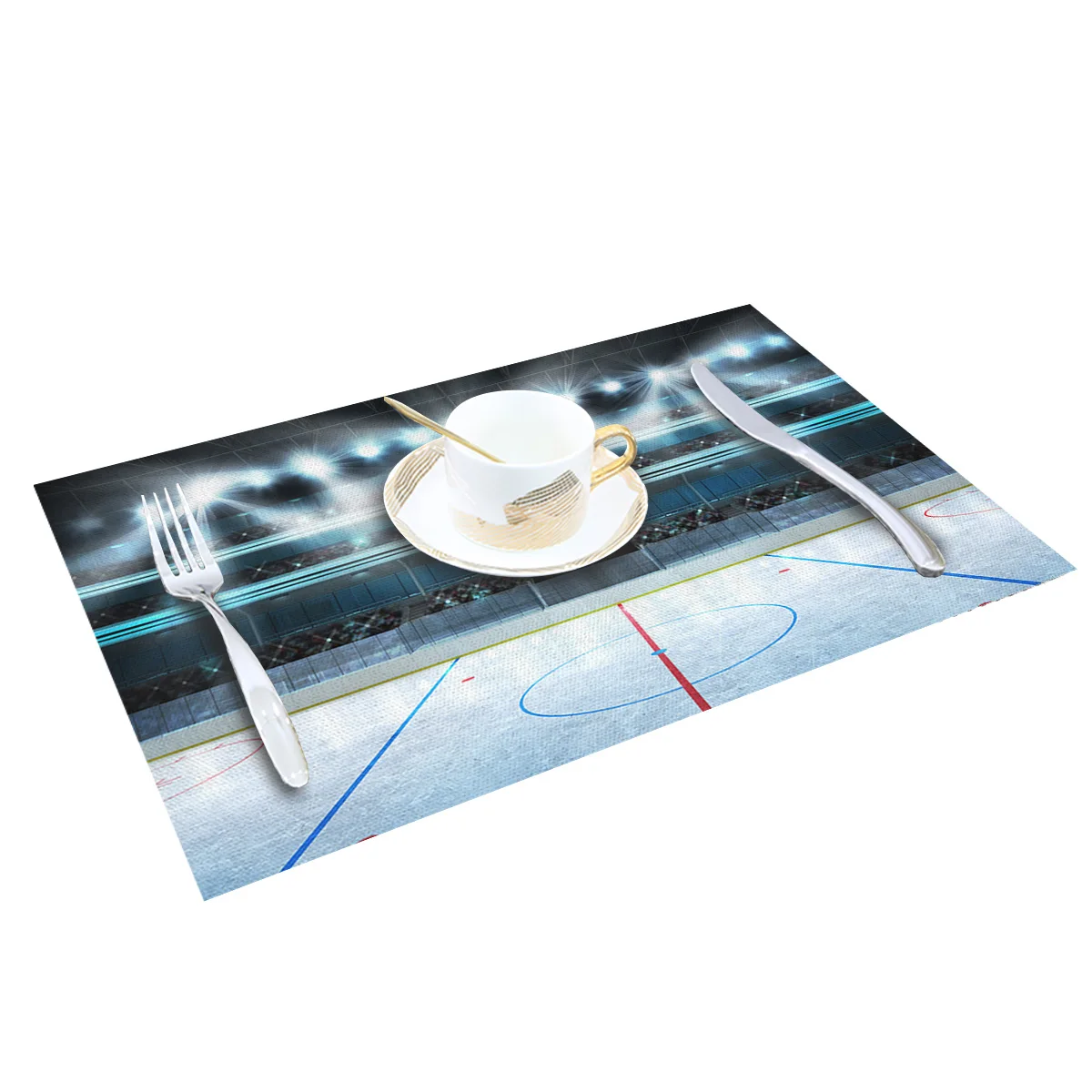 Коврик для стола с узором хоккея и игры в поле кухонный декоративный коврик