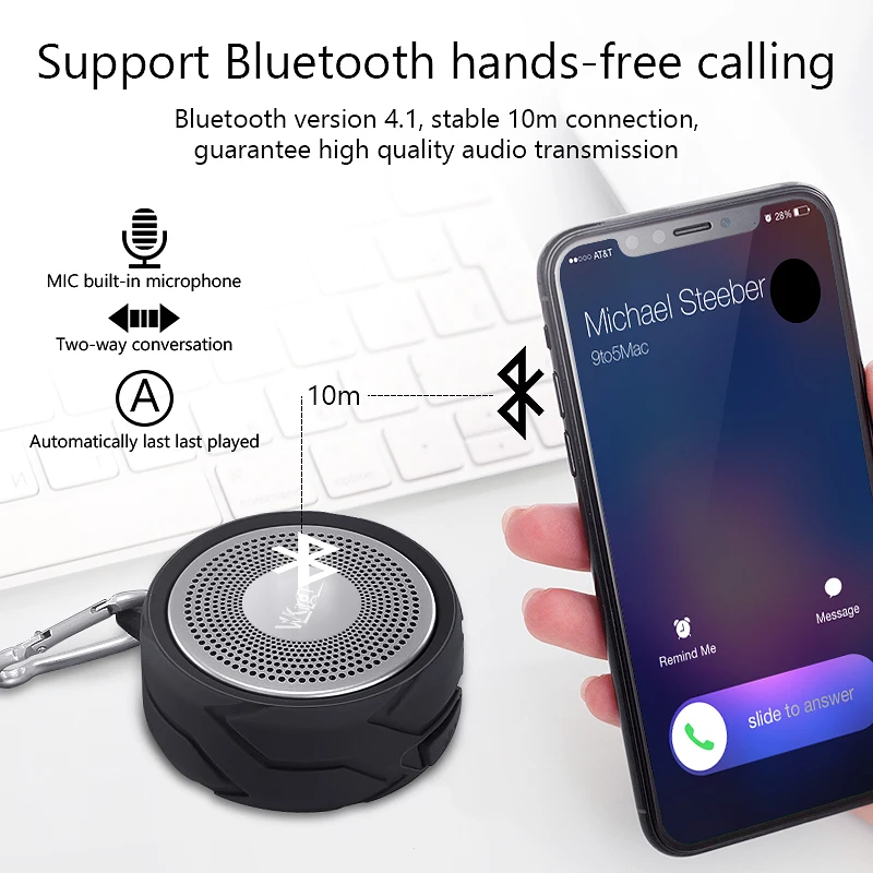 VVKing Беспроводной Bluetooth Динамик открытый Портативный altavoz стерео наушники с микрофоном громкой Динамик IPX6 Водонепроницаемый высокое качество Динамик бас-гитара