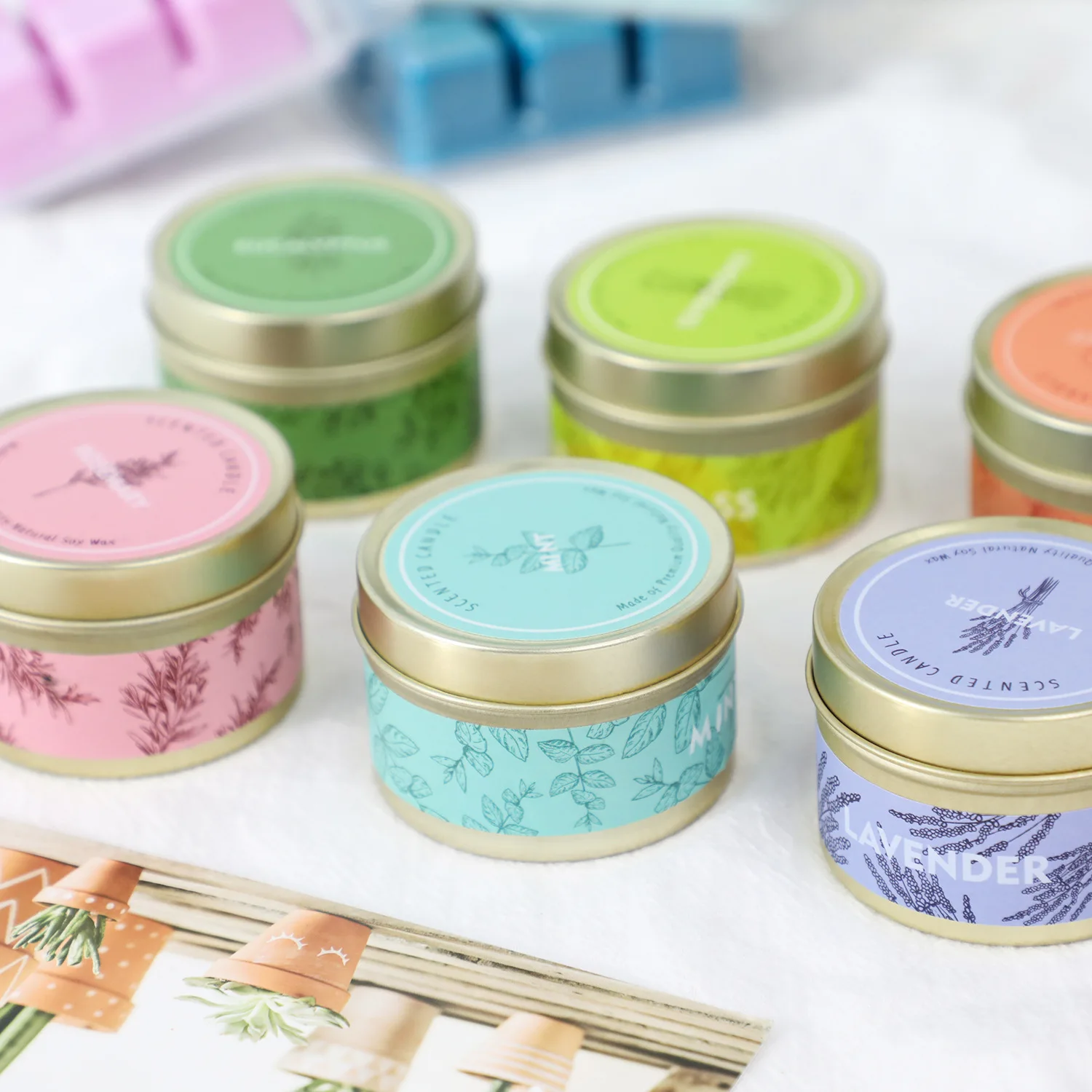 

Wholesale Factory Personality 2.5 Oz Natural Scented Soy Wax Portable Travel Tin Incense Candle Set Outdoor And Indoor 6 Sticks