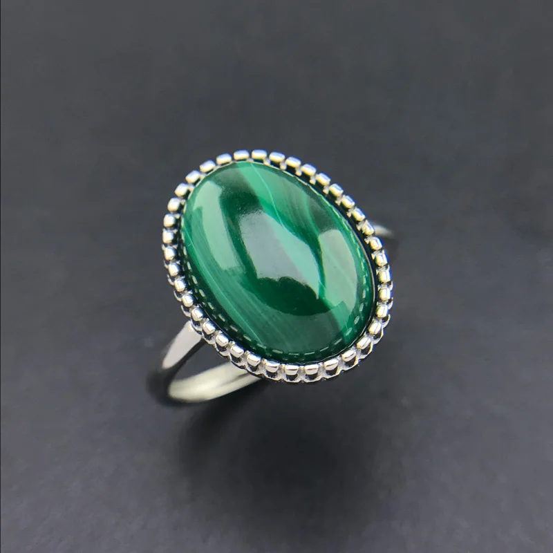 Женское кольцо CSJ регулируемое с натуральным драгоценным камнем 925 пробы