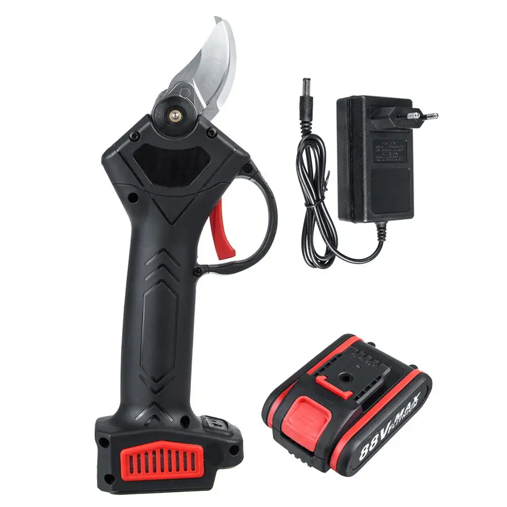 

9000mAh 88V Cordless Pruner Lithium-ion Pruning Shear Fruit Tree Bonsai Pruning Electric Tree Branches Cutter Landscaping W/Box