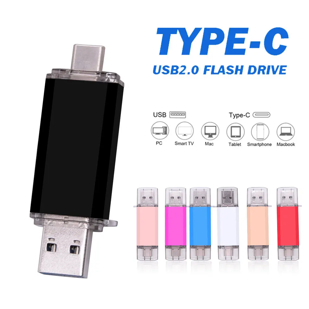 Флеш накопитель USB Type c OTG металлический 16/64/8/4/128 ГБ usb 2 0|USB флэш-накопители| |