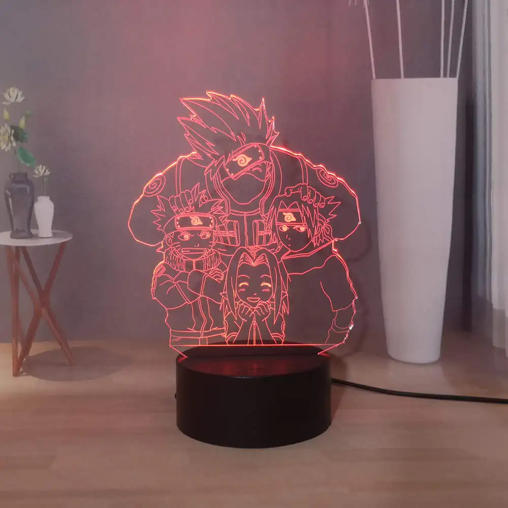 Крутая Наруто Настольная лампа Современная Какаси Саске Сакура настольная