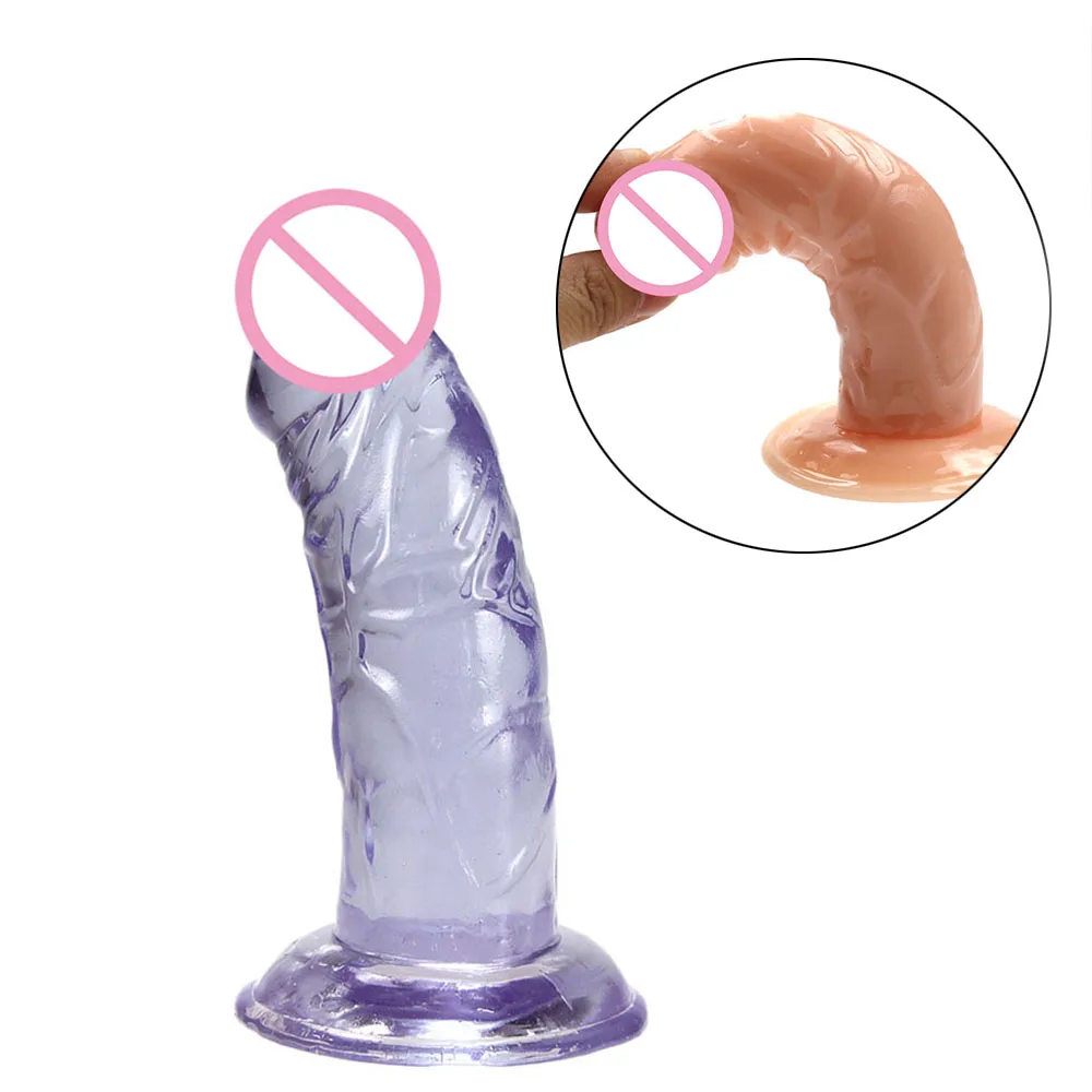 Маленький фаллоимитатор желе на присоске женский для мастурбации Реалистичная