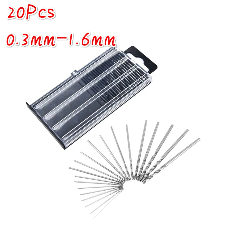 20 шт. мини сверло Высокоскоростная сталь HSS набор микро сверл 0 3 мм-1 6 мм модель
