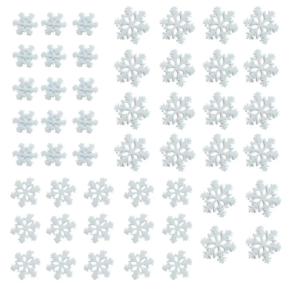 

50 Pieces Christmas Snowflakes Tiny Resin Snow Shaped Craft Ornaments Christmas Party Decorations Embellishment With Storage B