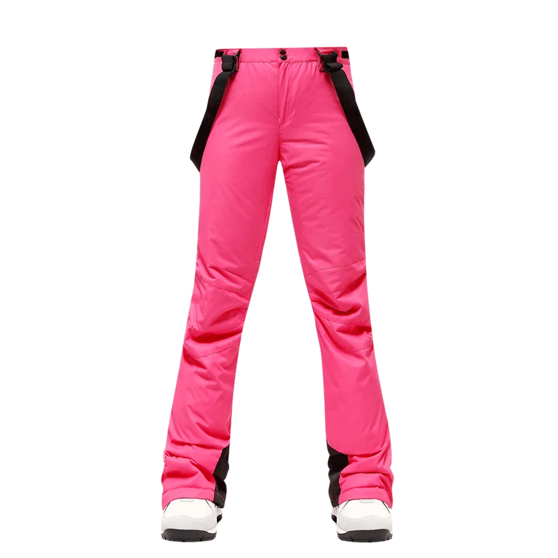 MUTUSNOW Skiing Pants Women's New Arrival Ski Trouser Snowboard Female High Quality Snow Pants Windproof Waterproof Breathable - Color: Pink