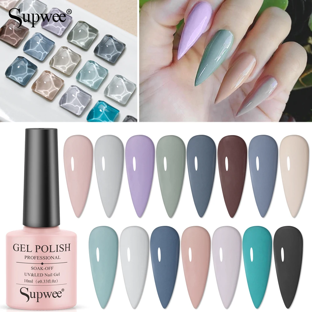 

Supwee 10ml Gel Nail Polish Soak Off UV LED Nail Gel Professional Color Varnish Semi-permanent Enamel Gel Lacquers For Nail Art