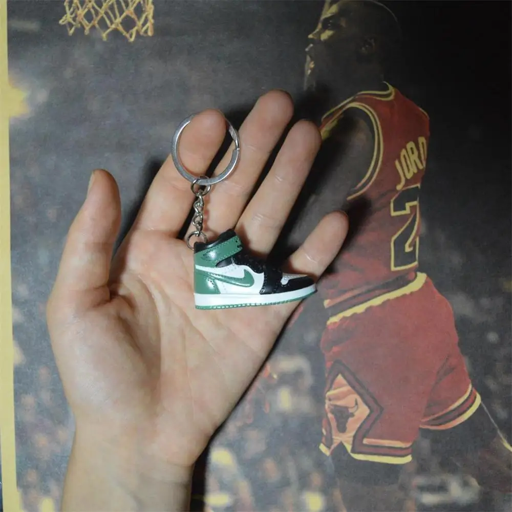 one shoe keychain Дропшиппинг aj1 offwhite Chicago Unc брелок в виде кроссовка Air Jordan 1 3D мини-кроссовки, закрытая спортивная обувь брелок в виде кроссовка s - Цвет: one shoe keychain