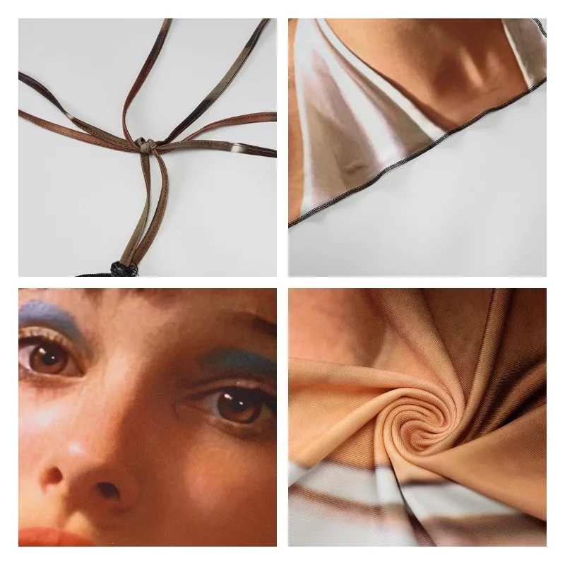 

Kefira 2021 Y2K Print Ruffles Low Cut Lace Up Summer Dress Women Bodycon Backless Spaghetti Strap Street Fashion Sexy Dresses