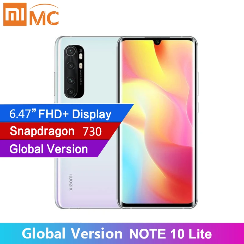 Оригинальная глобальная версия Xiaomi Mi Note 10 Lite 64 Гб мп камера 6 47 &quotAMOLED экран NFC
