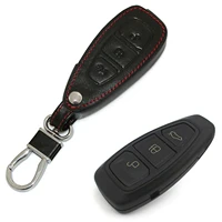 leather car remote control key cover case keychain for ford f