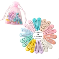30pcs 5cm girls candy colors snap hair clips sweet hairpins for baby children women barrettes headband fashion hair accessories