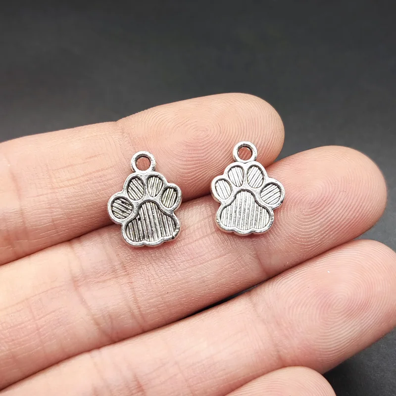 

Chxiuu сплав Запчасти для велосипедов 11 × 14 мм 6 шт антикварная серебряная собака следы Подвески для изготовления ювелирных изделий или Diy Carfts о...