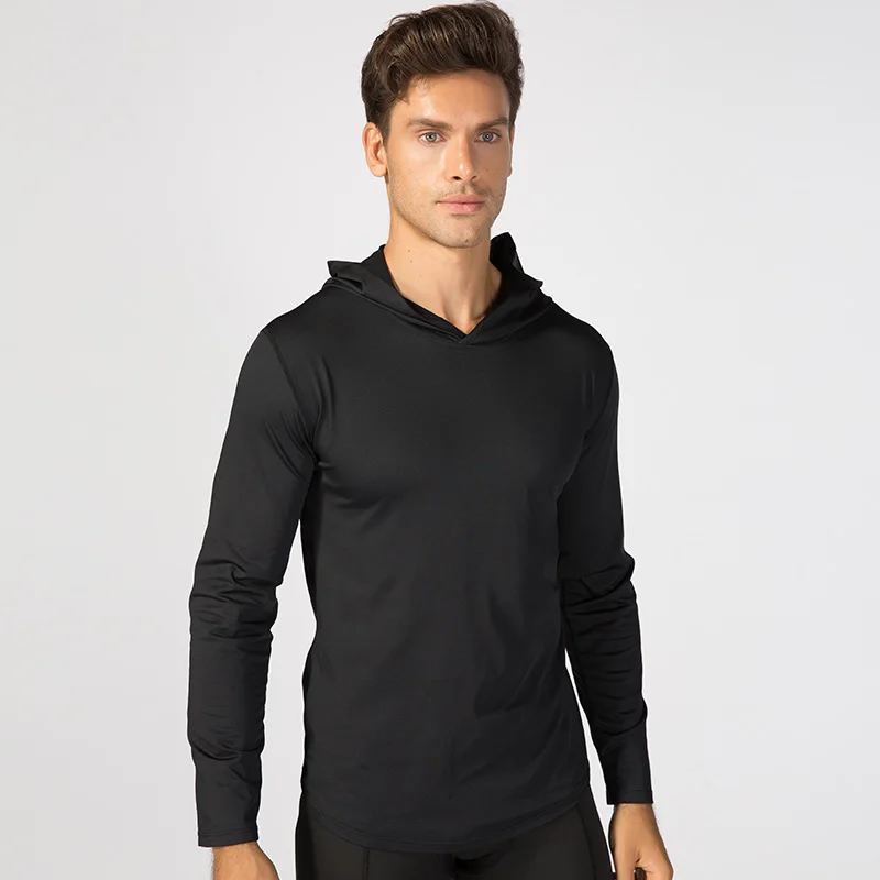 YEL Для мужчин куртки пуловер Фитнес спортивный костюм длинный рукав дышащий