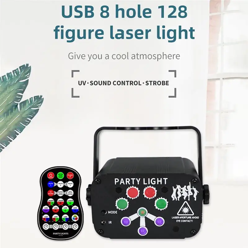 

Mini RGB Disco Light DJ LED Laser Stage Projector Red Blue Green Lamp USB Rechargeable Wedding Birthday Party DJ Lamp
