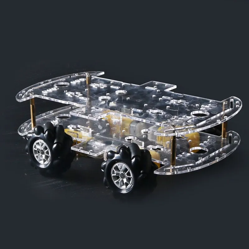 Двухслойный 60 мм колесо Mecanum шасси смарт-автомобиля с мотором TT для Arduino акриловая