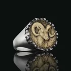 Винтажные козы кольца для мужчин и женщин мужские древние двухцветные дизайнерские кольца ручной работы с кромкой в форме животного мужские панк ретро Коктейльные ювелирные изделия