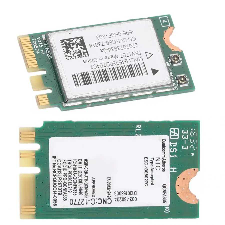 Для Qualcomm Atheros QCNFA335 NGFF 300M беспроводная Bluetooth 4 0 сетевая карта DW1707 0VRC88 сетевые