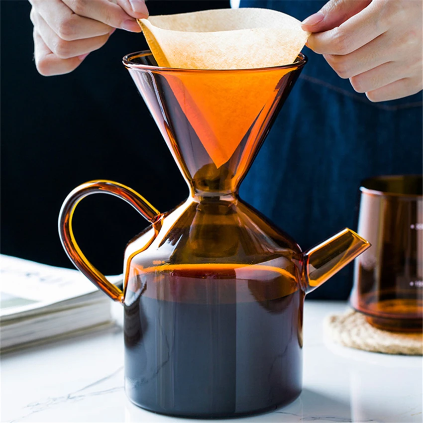 

Glass Coffee Cup Espresso Coffee Pot Filter Cups V60 Funnel Drip Hand Cup Filters Pot Coffee Accessories For Competition