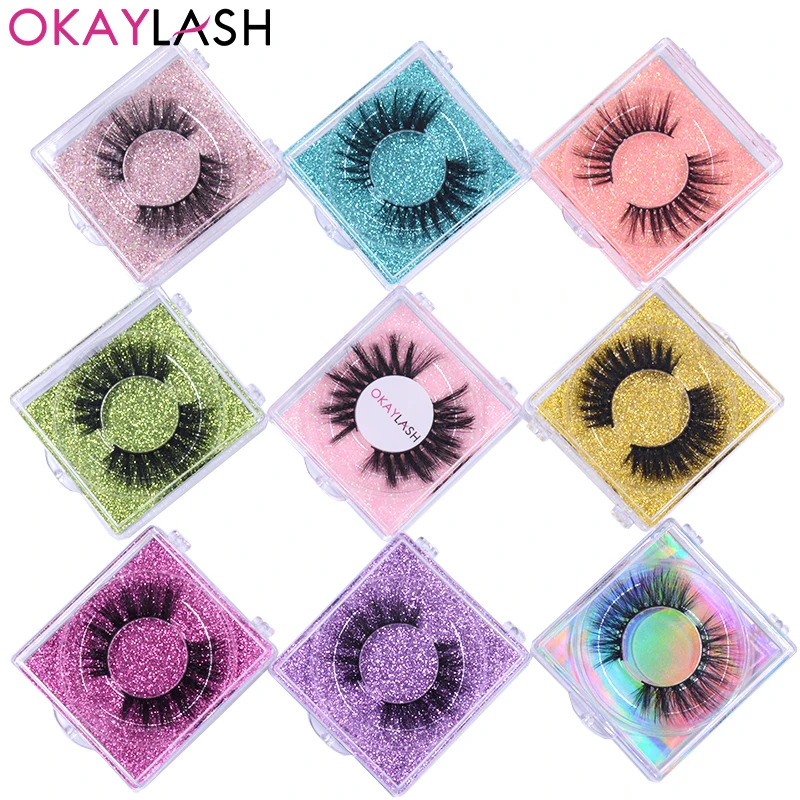 OKAYLASH 1 пара/Чехол высокая 3D искусственная норка натуральная пушистая ткань