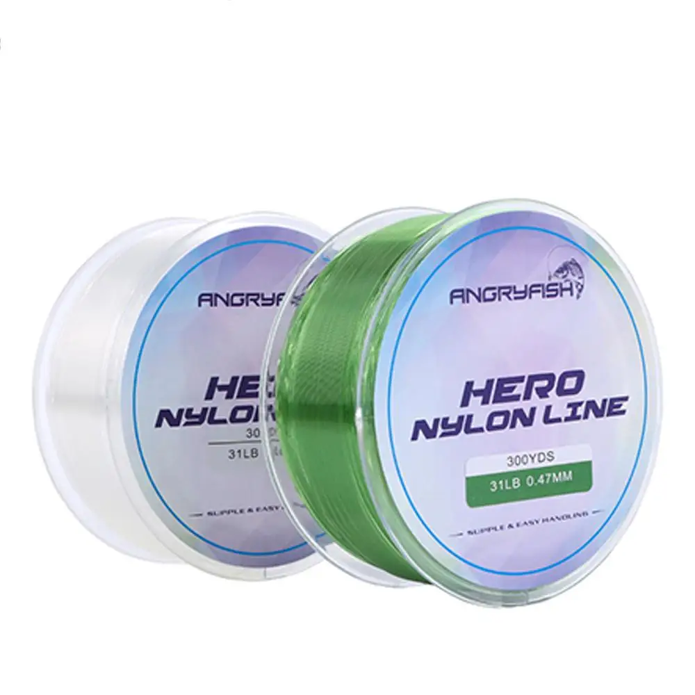 

Angryfish 300YD 0.12mm-0.47mm Nylon Fishing Line Monofilament Japan Material Super Strong Carp Fishing Line 2-35LB FISH TOOLS