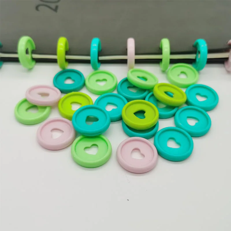 

100PCS Mushroom Hole Binding Disc 24MM Binding Rings Notebooks Planners Heart-shaped Loose-leaf Binding Office Supplies