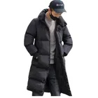 Мужская длинная куртка-парка, черная повседневная куртка-ветровка, на зиму 2021