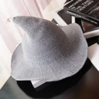 witch hat men and women woolen knitted hat fashion solid color hat brim hat girlfriend gift variety of party hats wizard hat