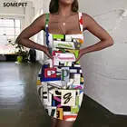 Женское облегающее платье с буквенным принтом, без рукавов