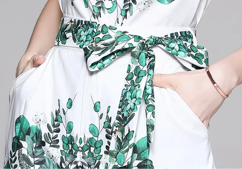 

Fashion Two Piece Suit Sets 2021Summer Women's short Sleeve Flower Print Shirt Tops + Pocket Belted Shorts Set