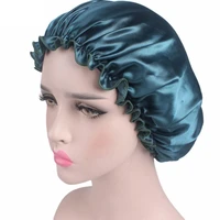 women elastic satin lace solid color night sleep hat chemotherapy hair care cap for barber accessories