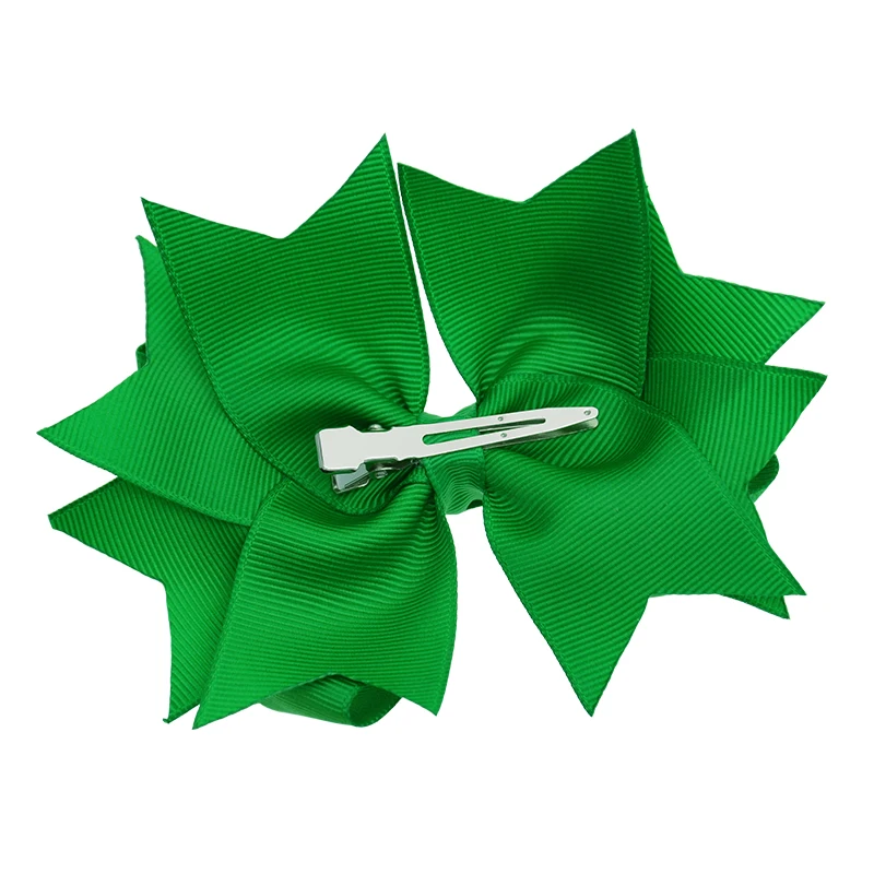 

4.5" - 5" Boutique Stacked Bows for Toddlers Girls 12 Pairs Dark Twisted Ribbon Hair Bows Alligator Clips Kids Hair Accessories